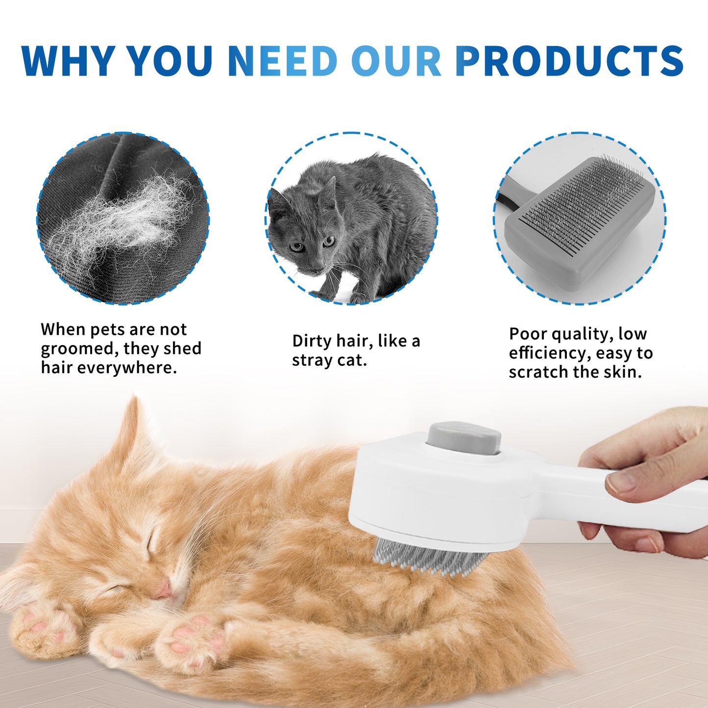 Effective universal comb for removing pet hair.