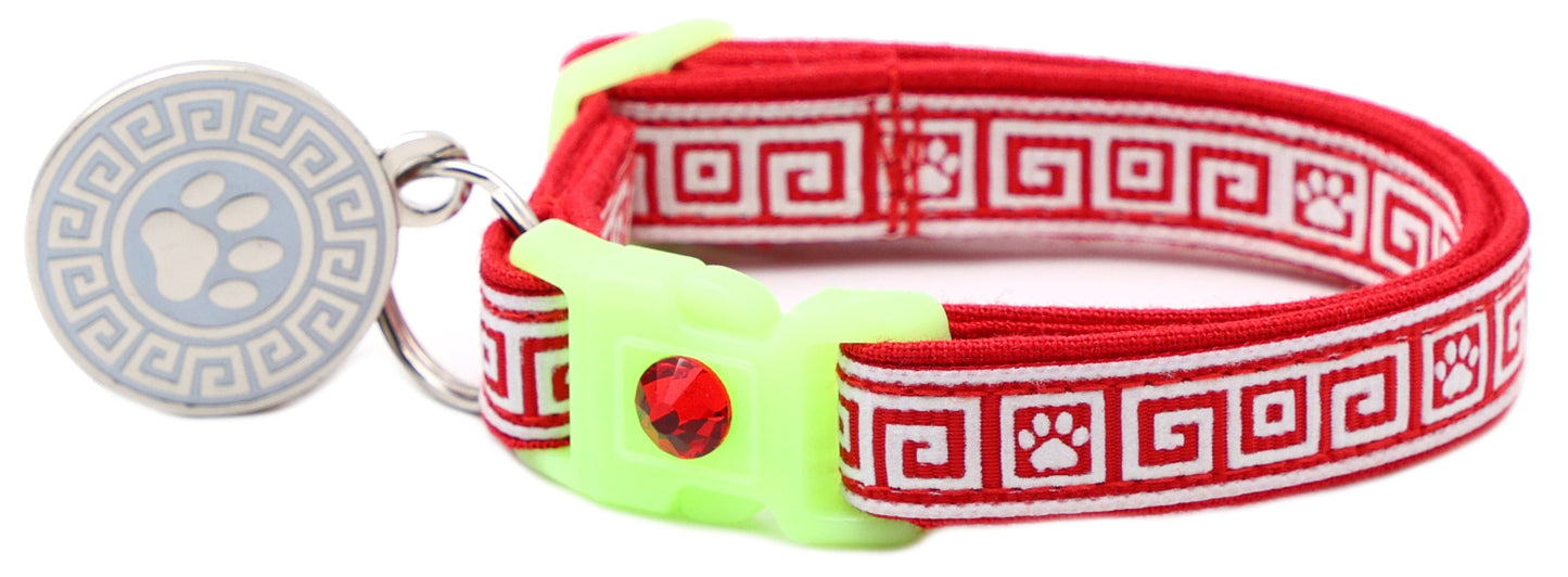 Greek Key Breakaway Cat Necklace