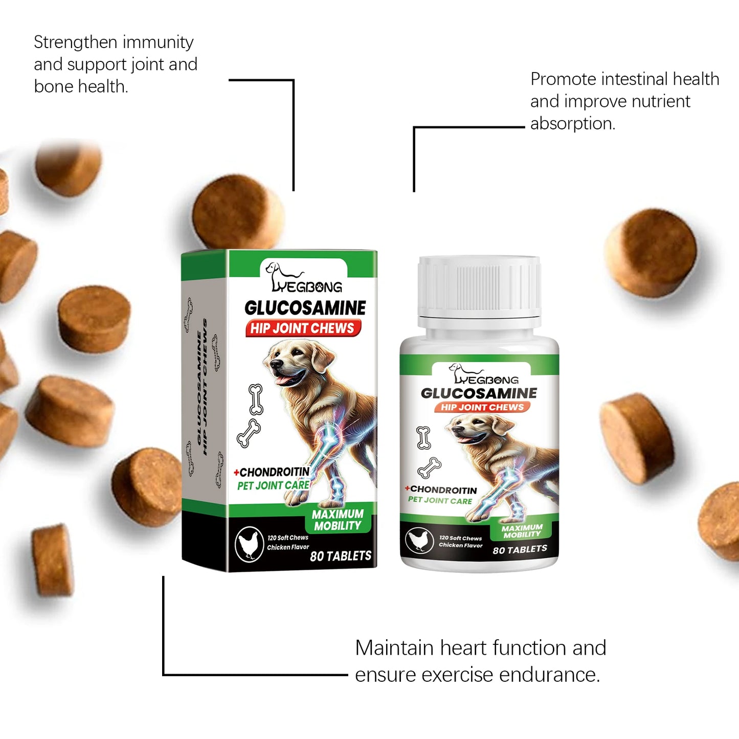 Pet Joint Chews Effectively Alleviating Joint Discomfort Enhance Vitality Deeply Nourish Cartilage Tissue Dog Joint Care Tablets