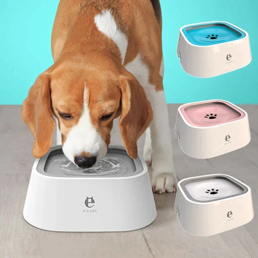 Floating Non-Wetting Mouth Cat Bowl without Spill Drinking Water Dispenser, Plastic Anti-Over Dog Bowl